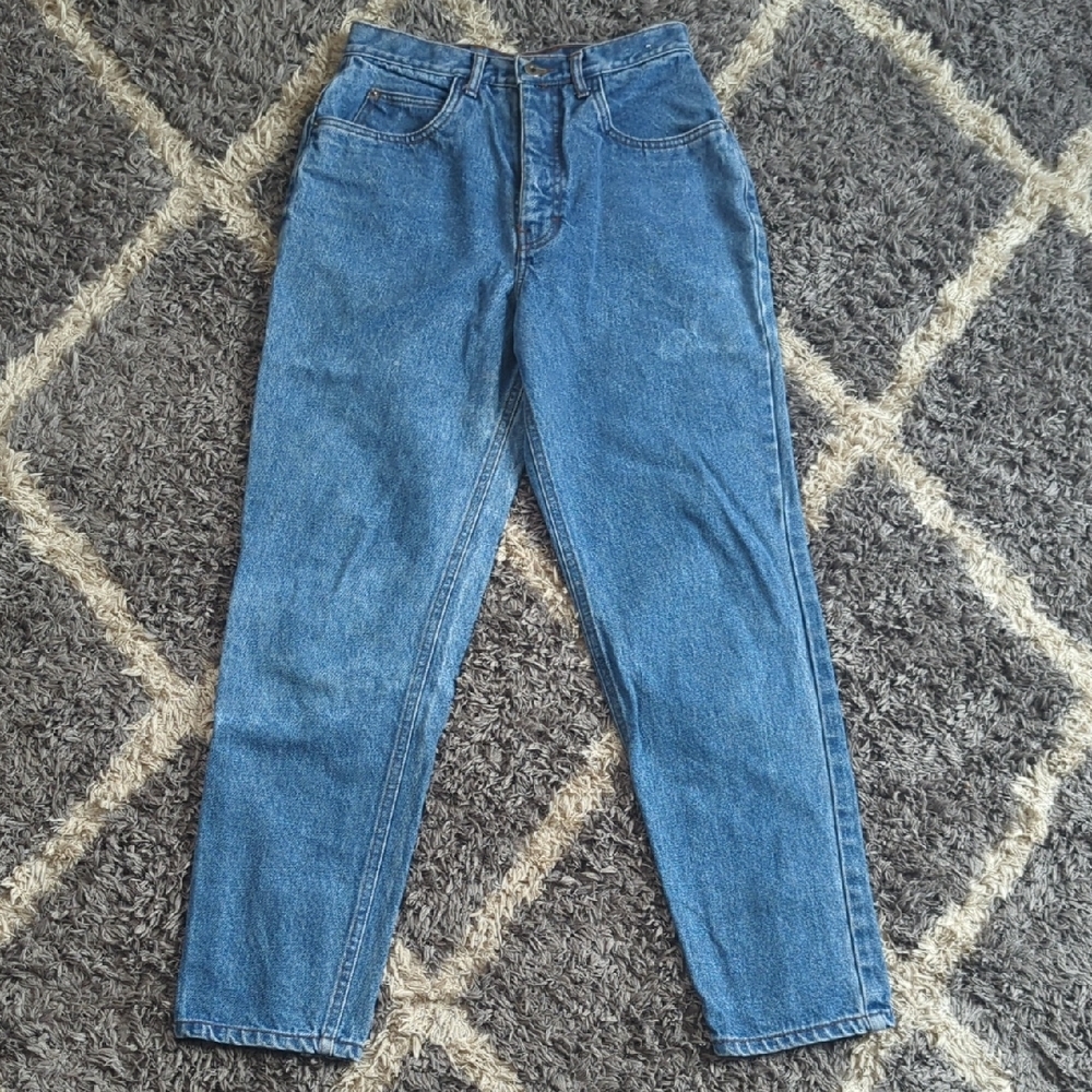 Bonjour Vintage Denim High Rise Jeans With Zipper Bow Design Rear Hem Size 26" - Picture 2 of 13